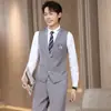 Ropa de Trabajo de Primavera y Otoño para Hombres y Mujeres, Traje de Chaleco Ktv, Chaleco de Ropa de Trabajo para Recepción de Hotel, Falda Plisada a Cuadros, Uniforme Jk