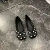 Sapatos Mocassins de Bico Dividido Estilo Coreano Versátil Slip-On Casco de Porco Boca Rasa Sapatos Únicos Fábrica Mocassins Planos Versáteis para Avós