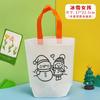 Bolso de mano de grafiti navideño de dibujos animados para niños, hecho a mano, DIY, para colorear, pintar, bolsa de regalo para actividades navideñas