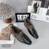 Zapatos Planos de Mujer 2026 de Moda Tendencia Invierno Estilo Nuevo Estilo Coreano Felpa Adicional Moda Punta Fina Zapatos Pequeños de Piel Versátiles Tacón Bajo Zapatos de Mujer