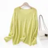 Tricô de Peça Única Tencel Cashmere com Decote V para Mulheres 2026 Primavera Novo Estilo Coreano Suéter Solto Fino para Mulheres