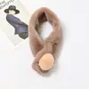 Bufanda de Felpa con Bolas de Colores para Mujer, Bufanda Cruzada de Piel Sintética de Conejo Rex para Invierno, Bufanda de Piel Versátil para Mujer, Corea Dongdaemun