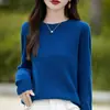 Primera línea listo para usar capa base suéter rojo mujer estilo otoño e invierno talla grande ropa de mujer top cuello redondo tejido capa base mujer