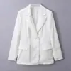 Blazer de otoño de estilo europeo y americano para mujer, nuevo diseño de moda, manga larga, holgado, con textura de tela jacquard, de comercio exterior