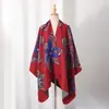 Nuevo Chal Jacquard con Abertura Transfronteriza para Viajes y Viajes de Mujer, Bufanda Capa Exterior Cálida y Engrosada con Abertura