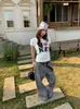 Camiseta de Algodón de Manga Corta con Estampado de Letras Dulce y Picante Estilo Europeo para Mujer, Top de Baile Estudiante Ajustado de Verano