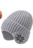 Gorro de lana de punto para hombre, de invierno, para exteriores, con forro polar, grueso, para ciclismo de invierno, cálido, con protección para los oídos, para mujer
