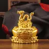Nuevas figuritas del zodiaco en color oro arena, diseñadas para atraer riqueza y prosperidad, con lingotes giratorios y animales del zodiaco, un adorno decorativo de escritorio para atraer la buena fortuna
