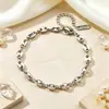 Pulseira de Aço Banho de Titânio a Vácuo Grão de Café Nariz de Porco Simples Moda Joias de Aço Inoxidável Não Desbota Feminino Europeu e Americano Transfronteiriço