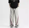 Pantalones casuales de trabajo retro americano para hombre, nuevos y modernos 2026, a rayas, holgados, casuales, rectos, de pierna ancha, pantalones deportivos