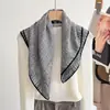 Bufanda Cuadrada de Seda y Lana Estilo Nuevo Invierno 2026, Bufanda de Seda, Bufanda para el Cuello, Protector de Cuello Estilo Pequeño Fragante de Alta Gama para Mujer, Bufanda de Doble Cara