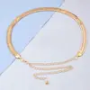 Cadena de Cintura Dorada de Moda Versátil Europea y Americana Transfronteriza para Vestido Gancho Metálico Cadena de Cintura Ajustable de Perlas