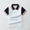 Camiseta de manga corta para niños polo para niños verano pequeño y uniforme de secundaria ropa de jardín algodón blanco azul 100-190