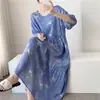 Pijama Extralargo para Mujer Primavera y Otoño Camisón Verano para Mujer Nuevo Pijama de Algodón Seda Talla Grande Vestido de Sensación de Alta Gama