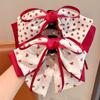 Pinza de Agarre de Lazo de Cinta de Princesa Corazón Dulce para Niña Estilo Occidental Lazo Rojo Accesorios para el Cabello Pinza para Cola de Caballo Alta