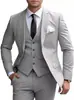 Amazon Comercio Exterior Traje de Tres Piezas para Hombre Transfronterizo Traje de Negocios Ajustado Atuendo Elegante para Banquetes