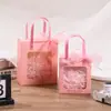 Sacola de Presente Transparente com Janela, Sacola de Presente de Joias de Luxo, Sacola Tote para Dia do Professor Aniversário, Sacola de Papel para Lembrancinha de Casamento