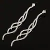 Brincos de discoteca europeus e americanos mais vendidos brincos coreanos com diamantes completos brincos longos de franja femininos brincos de comércio exterior E388