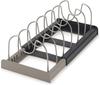 Estante de almacenamiento retráctil y ajustable para tapas de ollas de acero inoxidable de encimera multicapa, caja de almacenamiento para tapas de ollas, estante extensible para tapas de ollas