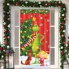 2026 Nova Cortina de Porta de Natal Bandeira Decoração de Fundo do Monstro Verde Grinch de Natal ao Ar Livre Pano para Pendurar Cobertura de Porta