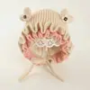 Gorro de Bebé Otoño Invierno Dulce Lazo Gorro con Protección para Orejas Gorro de Princesa Tejido Gorro de Lana Cálido a Prueba de Viento para Bebé Niña
