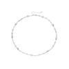 Collar de Plata Esterlina S925 Zhen Duo Ma Gris Shijia Zhengyuan Perla Brillante Diseño Nicho Estilo Frío Mujer