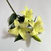 3 Flores 1 Botão Buquê Artificial de Lírios Flores de Seda Decoração de Sala de Estar Arranjo Floral de Casamento em Estoque Pequeno Buquê Individual Lírios