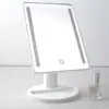 Espelho de maquiagem LED de mesa quadrado espelho de penteadeira Espelho de beleza com espelho de luz espelho de toque fonte de alimentação USB modificação