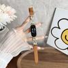 Kt Patrón de Cabeza de Gato Correa de Cuero Lisa Adecuada para Apple S10 S11 Xiaomi 10 Huawei Gt5 Fit4 Accesorio Pulsera de Muñeca
