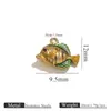 Pingente de Peixe Fofo Exquisito em Aço Inoxidável Esmalte com Gotejamento de Óleo Artesanato Feito à Mão DIY Colar Pulseira Pingente de Joia Popular