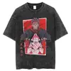Talla Europea Transfronteriza Estampado de Anime Japonés Algodón Oversize para Hombre Vintage t