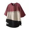 Ropa para Hombre Fengshe / Camiseta de Manga Corta Pesada Nueva 2026 para Hombre, Verano, Patchwork, Talla Grande, Corte Holgado