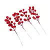 Suministros para Decoración Navideña Decoración de Árbol de Navidad Decoración de Corona Navideña Recortes de Frutas Rojas de Plástico para Navidad
