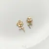 Chapado en Oro de 14K Electroplateado Zircón Pequeña Margarita Tulipán Rosa Flor Colgante Pendientes Hechos a Mano Pulsera Colgante
