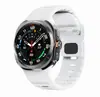 Para Samsung Galaxy Watch7 Ultra 47mm Pulseira com Fivela Onda Silicone Esporte Oficial de Pulso