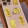 Pegatina para Teléfono Tarjeta Chapada en Oro 999 con el Dios de la Riqueza y la Princesa, Deseándote Riqueza y Prosperidad, Regalo de Buena Suerte para el Año Nuevo, Artículo Físico para Clientes