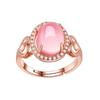 Anillo de Diamantes, Anillo Elegante de Amor, Piedra Hibisco, Joyería de Plata Cuarzo Rosa, Anillo de Diamantes Rosados Chapado en Oro Rosa, Venta Directa de Anillo de Diamantes