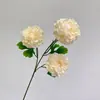 Peônia Artificial Estilo Europeu Arranjo de Casamento com Miolo 3 Peônias Impressas Neve Arranjo de Flores para Caminho de Eventos Flor de Seda em Estoque