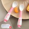 Cuchara de Entrenamiento para Bebé Aprendiendo a Comer Niños con Ventosa Cuchara Suave Curvable Vajilla Entrenamiento Complementario para Alimentos de Bebé Cuchara Curva