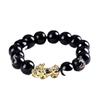 Pulsera de locha Pi de obsidiana Joyería Vietnamita Cuentas de oro Pulsera Nafu para pareja Pulsera