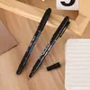Marcador de Doble Punta a Base de Aceite Ultra Fino Estudiante Boceto Impermeable Delineador Secado Rápido Marcador de Logística Marcador Negro