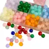 Cuentas redondas de vidrio de gelatina de 4-10 mm, imitación de jade, cuentas sueltas, accesorios para pulseras, collares, joyería, cuentas para manualidades y joyería hecha a mano