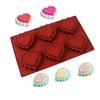 Molde de silicona para hornear pasteles, 6 unidades, con diseño de flores de amor, para azúcar, chocolate, pudín, gelatina, mousse, jabón.