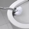 Escova de limpeza de vaso sanitário em forma de S estilo japonês escova de vaso sanitário plástico limpeza de vaso sanitário montada na parede sem pontos cegos escova macia