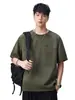 Ropa para Hombre Fengshe / Camiseta de Manga Corta con Cuello Redondo Estampada Estilo Casual Americano con Bolsillo en el Pecho Lavada Estampada Peso Pesado 290g para Hombre
