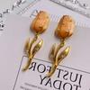 Aretes de Diamantes Vintage Medievales Elegantes Aretes Estilo Corte de Moda Aretes Colgantes Aretes de Lujo Ligero de Alta Gama