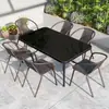 Tienda de Té con Leche en Patio Exterior Casa de Huéspedes en la Playa Juego de Mesa y Sillas Impermeable Protector Solar Anticorrosión Combinación Simple Casual Mesa y Sillas