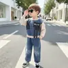 Elegante conjunto de otoño para niños, conjunto casual de dos piezas con sudadera estilo coreano para niños, ropa guapa para niños en primavera y otoño