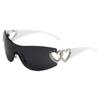 Gafas de sol de moda Siamese Love, gafas de sol sin marco transfronterizas europeas y americanas, gafas de sol Y2K para damas, gafas de viento futuristas para hombres