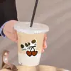 Taza de embalaje para bebidas frías de té de leche de plástico de celebridad de Internet, taza de café desechable transparente engrosada para jugo con tapa, venta al por mayor